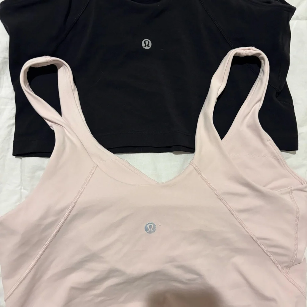 Lululemon athletica Black and light pink Align top set Sz 10 - Picture 3 of 6